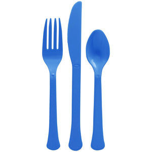 Brava! Bright Royal Blue Plastic Cutlery Set - 24 Count