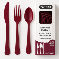 Berry Assortment Plastic Cutlery Set - 24 Pieces