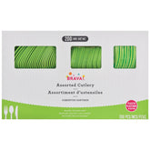 PMA - Kiwi Green Assorted Plastic Cutlery Set - 200 Ct.