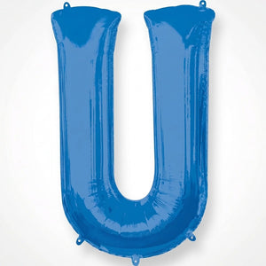 Royal Blue Letter U Foil Balloon - Super Shape