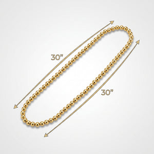 Gold Metallic Bead Necklace - 30 In.