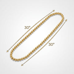 Gold Metallic Bead Necklace - 30 In.