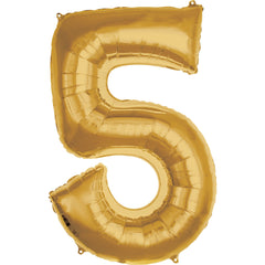 50-Inch Gold Number 5 Foil Balloon