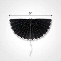 Elegant Black Paper Parasol Fan with Hot Stamp
