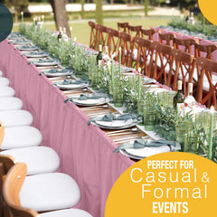 Pink Plastic Table Skirt | 6 Pack - 168 in. x 29 in.