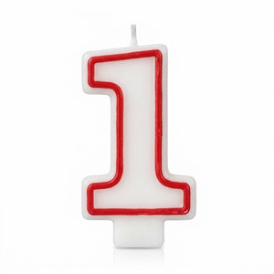 Red & White Number 1 Birthday Candle | 3.25 In.