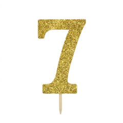 Glitter Gold Number 7 Picks - 4 Pack