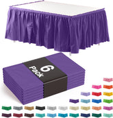 Purple Plastic Table Skirt | 6 Pack