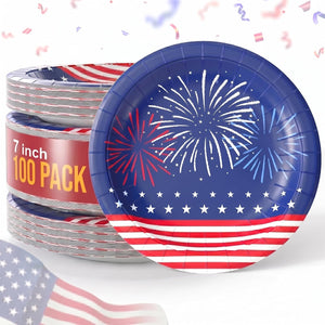 7" Starburst Paper Plates | 100 Count