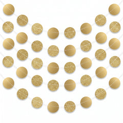 Gold Glitter Polka Dot String Decorations - 6 Pack