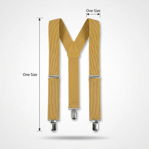 Gold Adjustable Y-Back Suspenders - Perfect for Team Spirit and Everyday Style