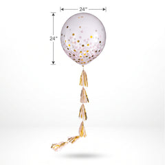 Pink and Gold Multi-Tassel Balloon Tail Accessory, 6-ft