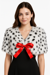 Disney 101 Dalmatians Cruella De Vil Faux Fur Shrug - Halloween Costume Accessory