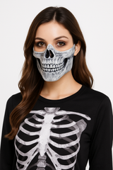 Black and Bone Skeleton Jaw Mask - Halloween Costume Accessory