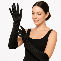 Elegant Adult Extra Long Black Gloves for Costumes