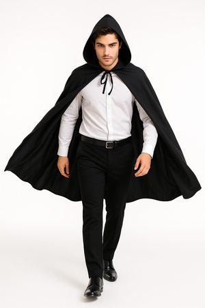 Adult Black Vampire Cape Costume Accessory for Halloween - Adult One Size