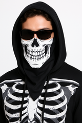 Skull Face Bandana Mask - Black/White Halloween Costume Accessory
