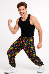 1980s Neon Splatter Muscle Pants - Halloween Costume Accessory