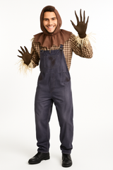 Men's Sinister Scarecrow Halloween Costume with Mask and Gloves