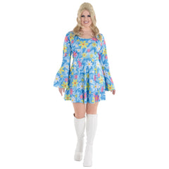 Groovy 60s Floral Mini Dress Costume