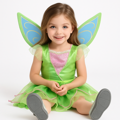 Disney Tinker Bell Fairy Costume with Wings for Kids - Green Dress