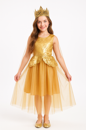 Enchanted Golden Princess Costume for Girls - Child S (4-6)