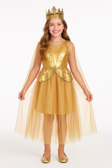 Royal Gold Princess Costume for Girls - Size 14-16