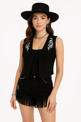 Women's Western Fringe Vest Costume Accessory