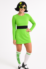 Women's Buttercup Costume - Powerpuff Girls Halloween Outfit (L/XL)