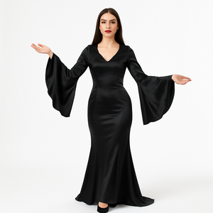 Elegant Morticia-Inspired Halloween Costume for Women - Adult 2XL (18-20)