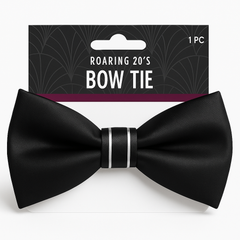 Roaring '20s Black Bow Tie - Classic Costume Accessory