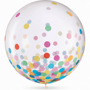 Confetti Multicolored Latex Balloons, 24-Inch, 2-Pack
