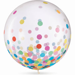 Confetti Multicolored Latex Balloons, 24-Inch, 2-Pack