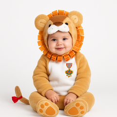 Infant Cowardly Lion Costume from The Wizard of Oz - Plush Halloween Jumpsuit with Hood