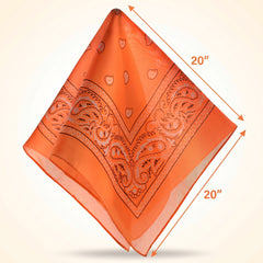 Neon Orange Paisley Bandana - Versatile Costume Accessory