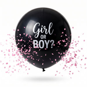 "Girl or Boy?" Gender Reveal Confetti Latex Balloon, 24-Inch