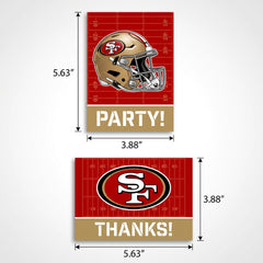 San Francisco 49ers Party Invitation & Thank You Card Set