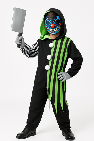 Electrifying Clown Costume with EL Wire for Kids