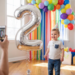 Silver Foil Number 2 Balloon
