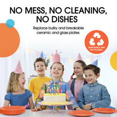 Little Gym - 7 In. Orange Plastic Plates | 100 Count