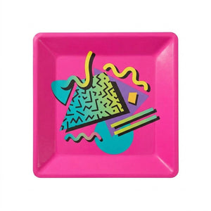 Retro 80s/90s 7" Square Paper Plates