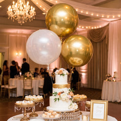 Golden Orbz Foil Geometric Balloons
