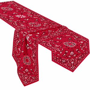 Western "Bandana" Fabric Table Runner, 14x72-Inch, Red