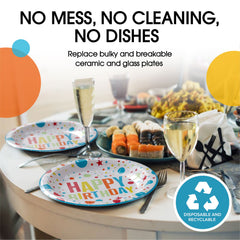 7 In. Birthday Print Paper Plates - 50 Ct.| Case of 20