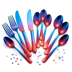 Rainbow Confetti Assorted Cutlery Set - 24 Pieces - 7.5 in.