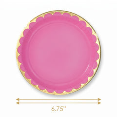 Bright Pink 6.75" Metallic Paper Plates