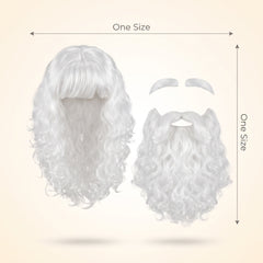 Deluxe Santa Claus Wig, Beard & Eyebrow Set