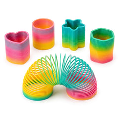 Multi-Colored Heart, Star & Round Toy Springs - 12 Pack