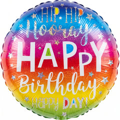 Hip Hooray Happy Birthday Holographic Balloon