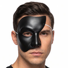 Phantom Black Half Face Mask Costume Accessory